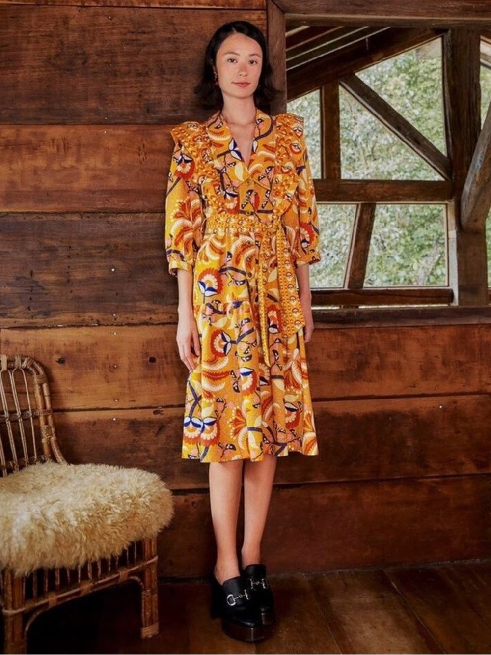 Farm Rio Palms Party Midi Dress Sx M NWT